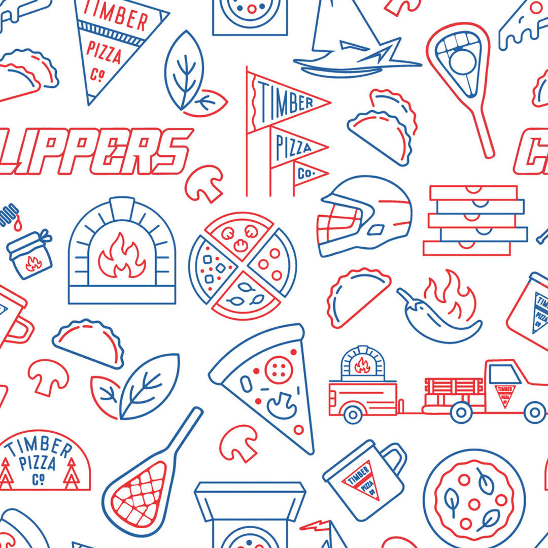 Clippers x Timbers Pizza Golf Polo - White