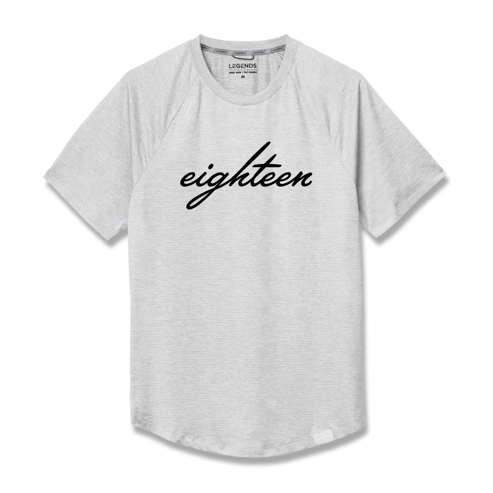 Legends Script Eighteen Tech Short Sleeve Shirt - Grey Heather