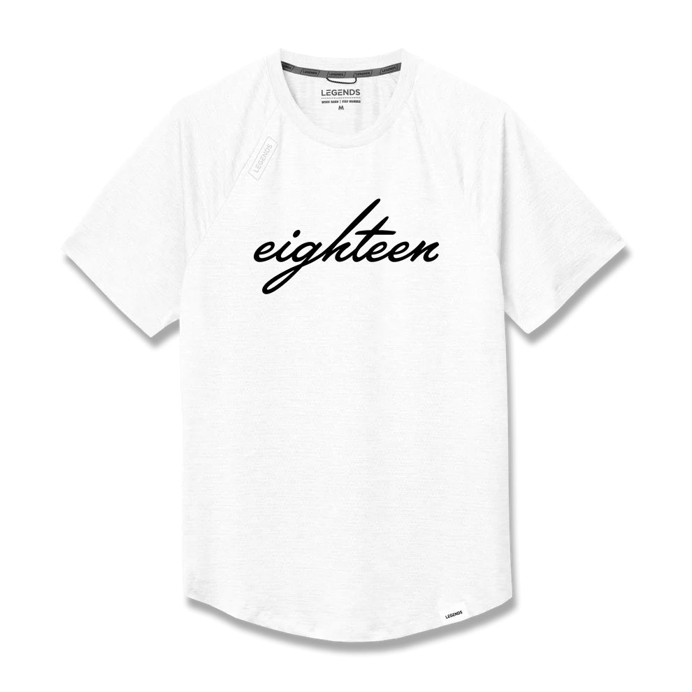 Legends Script Eighteen Tech Short Sleeve Shirt - White