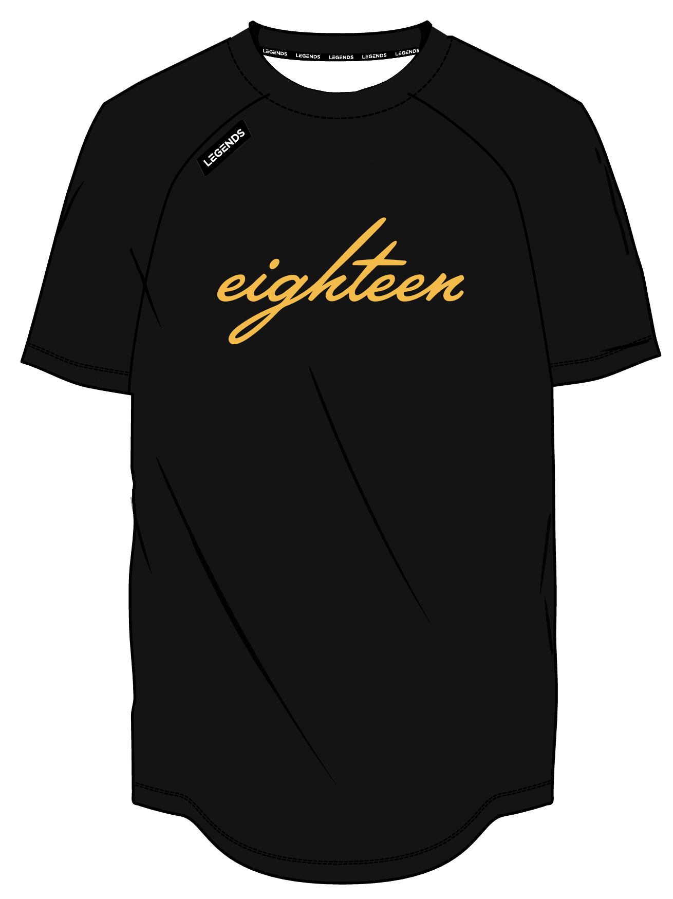 Youth Legends Sublimated Tech Shirt - Eighteen Black