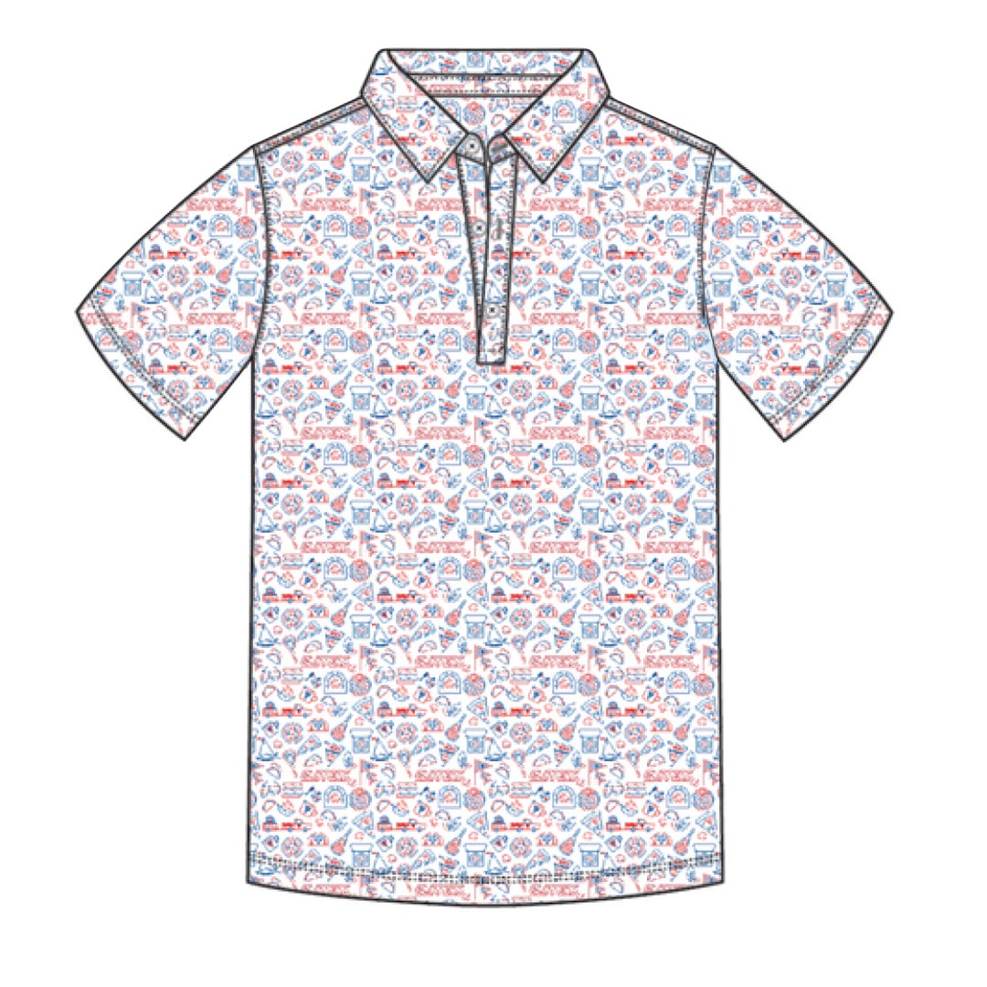 Clippers x Timbers Pizza Golf Polo - White