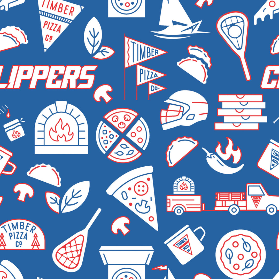 Clippers x Timbers Pizza Golf Polo - Clippers' Blue