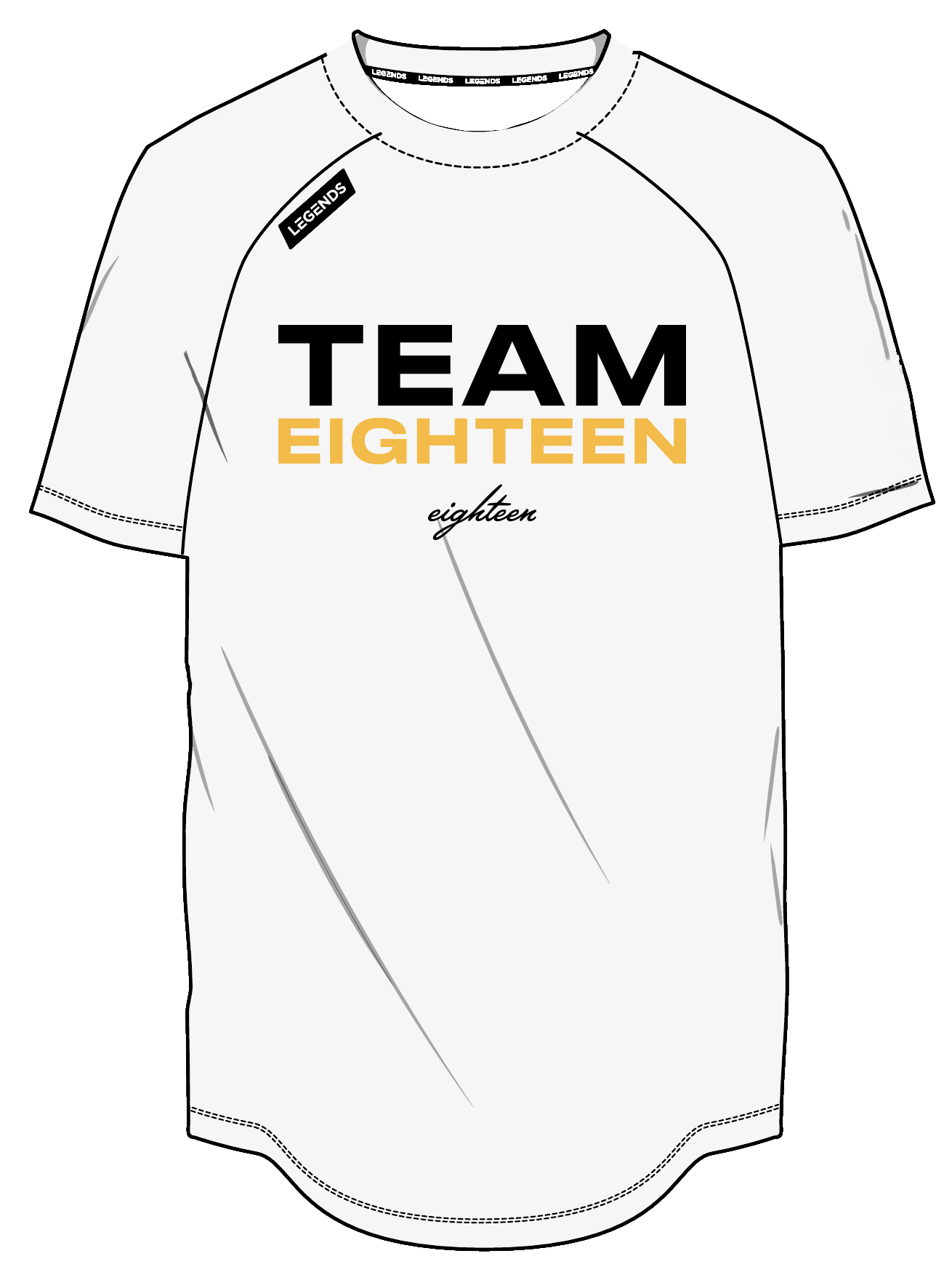 Youth Legends Sublimated Tech Shirt - Eighteen White
